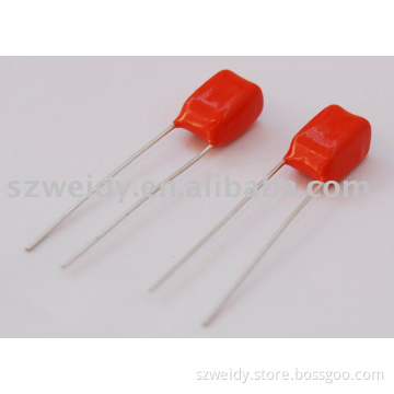 Metallized polyester film stacked capacitors